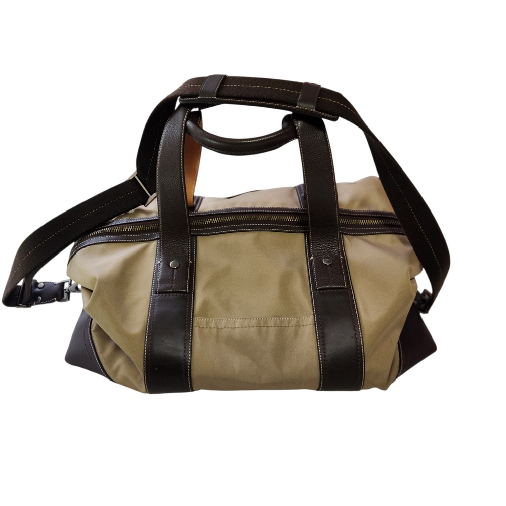 Coach #F70424 Tan and Brown Duffel Bag